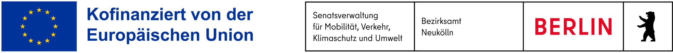 logos: EU, Bezirksamt Neukölln, Senatsverwaltung für Mobilität, Verkehr, Klimaschutz und Umwelt